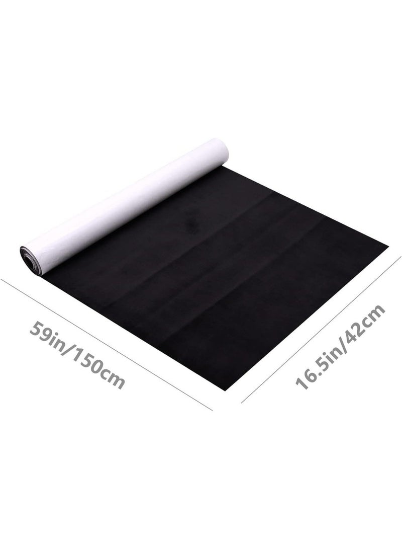Self-Adhesive Black Microfiber Fabric, High-Quality Synthetic Leather in Suede Look, Stretch Film Fabric Perfect for Car Interior Decoration, 42 × 150cm - Image 2